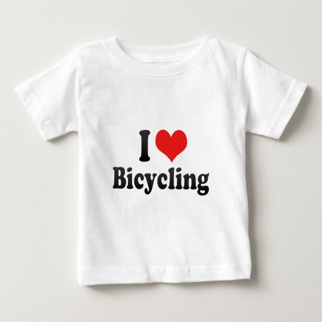 I Love Bicycling Baby T-Shirt (Front)