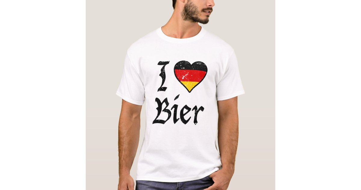 I Love Bier Funny German Beer Oktoberfest Shirt Zazzle Com