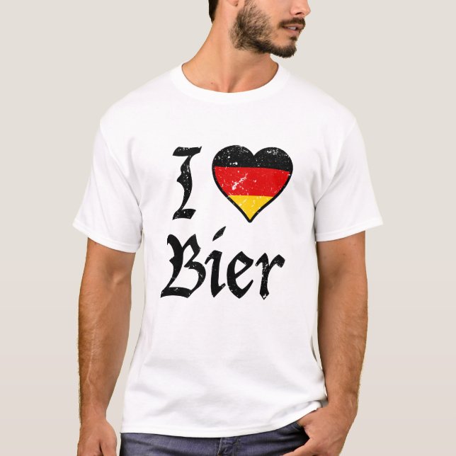 I Love Bier funny German Beer Oktoberfest shirt (Front)