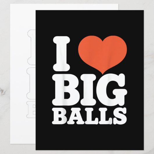I Love Big Balls, Hetero Women Gay Men Lovers Ball (Front/Back)