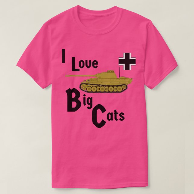 I Love Big Cats Panther  T-Shirt (Design Front)