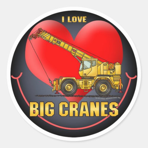 I Love Big Cranes Kids Sticker
