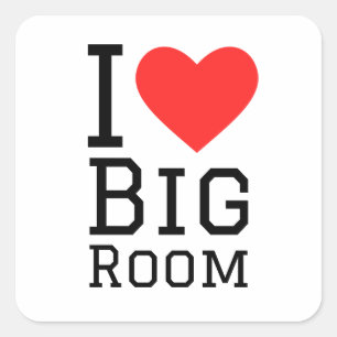 I love big room square sticker