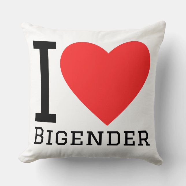 I love bigender throw pillow (Front)