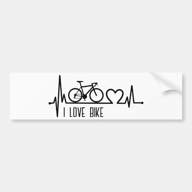 I love bike bumper sticker (Front)