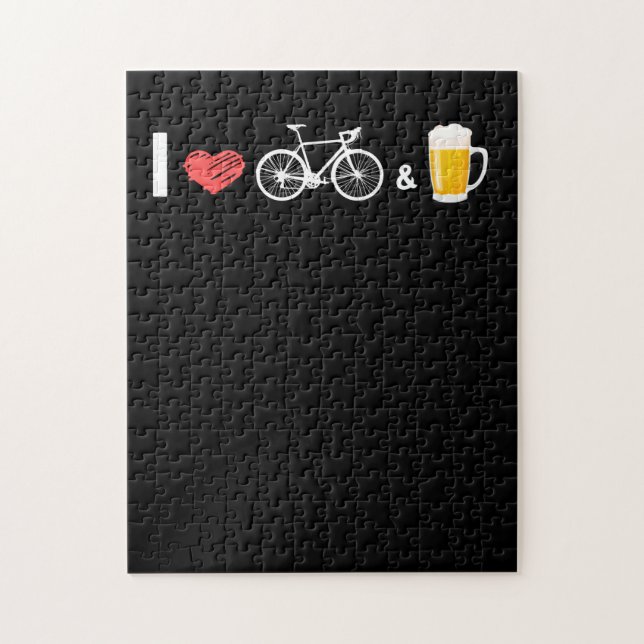 I Love Bikes and Beer - Bicycle Jigsaw Puzzle (Vertical)