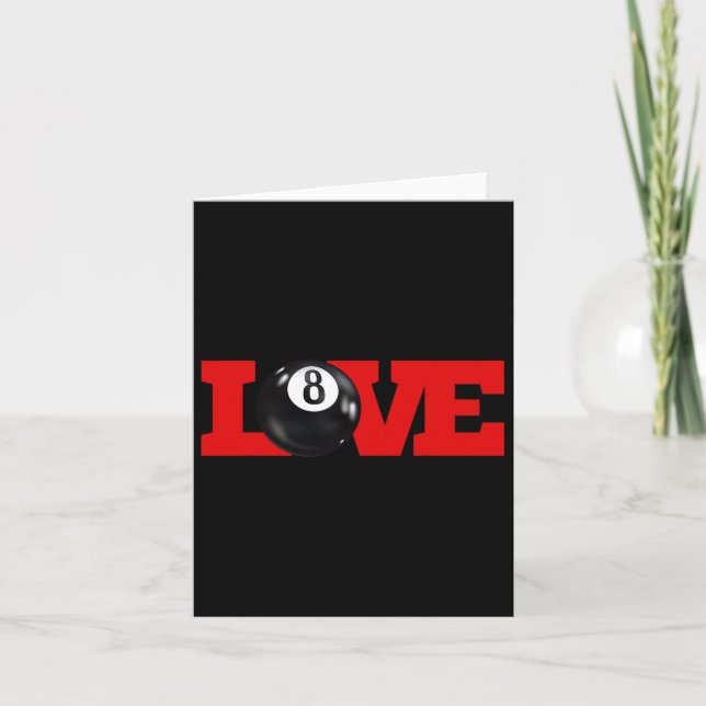 I Love Billiards 8 Ball Pool Player Carom English  Card (Front)