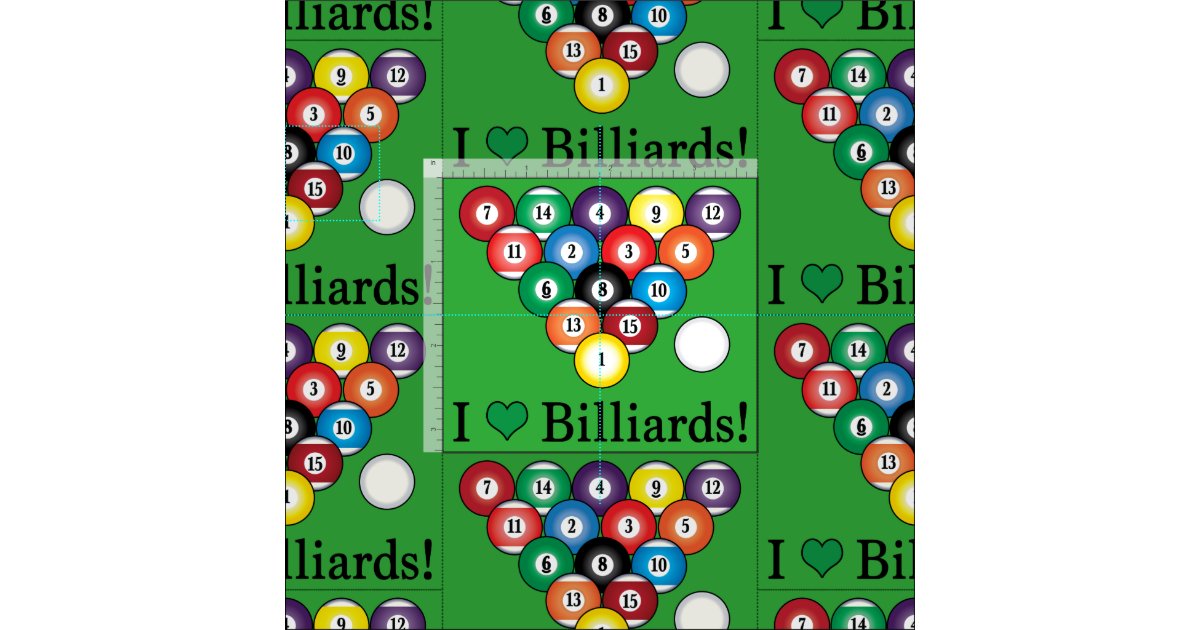I Love Billiards Fabric Zazzle
