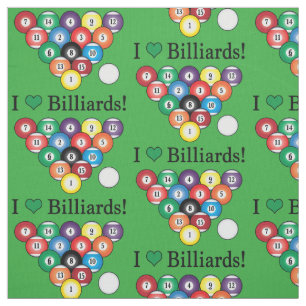 I Love Billiards Fabric