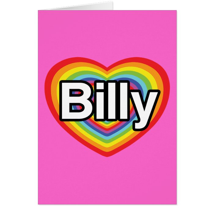 I love Billy rainbow heart Cards