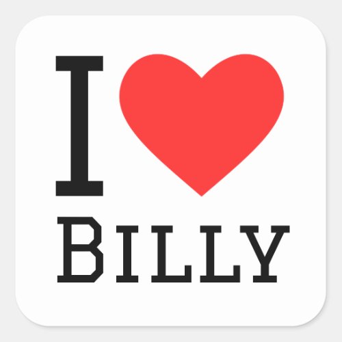 I love billy square sticker