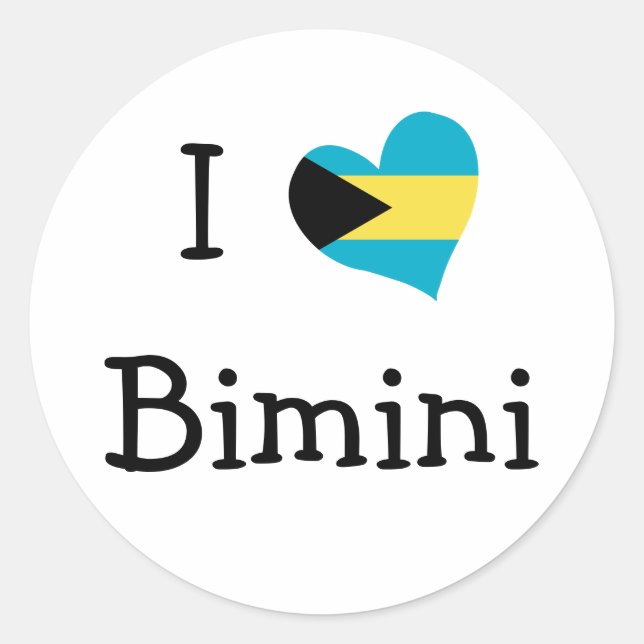 I Love Bimini Classic Round Sticker (Front)