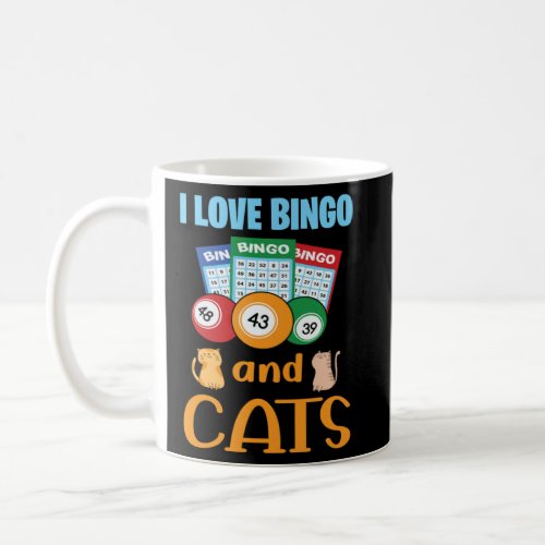 I Love Bingo And Cats Heart Game Player Gambling  Coffee Mug