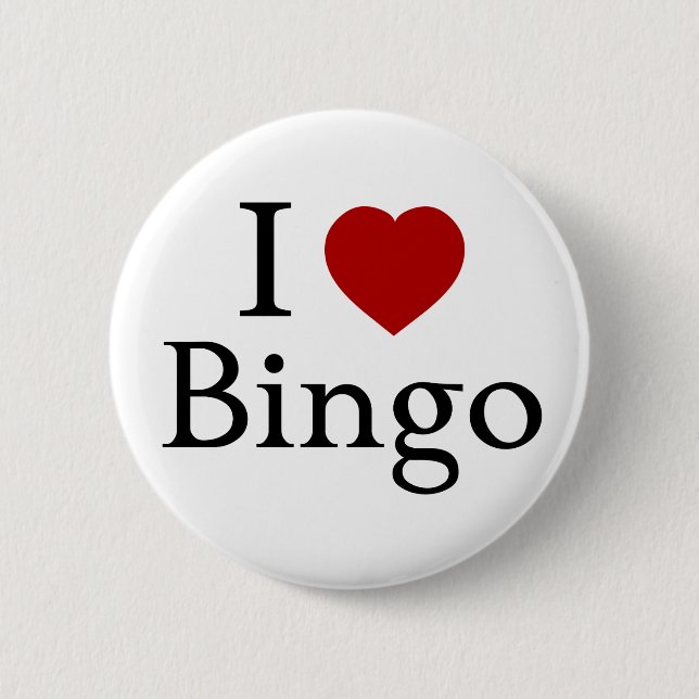 I Love Bingo Button (Front)