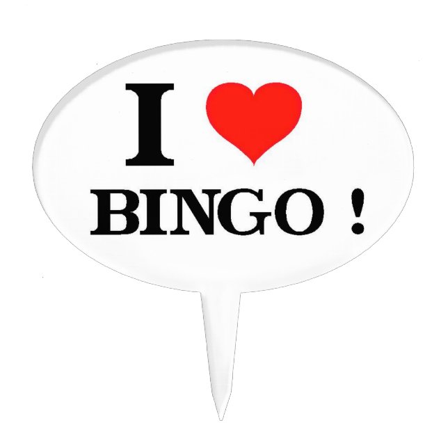 I Love Bingo Cake Topper (Front)