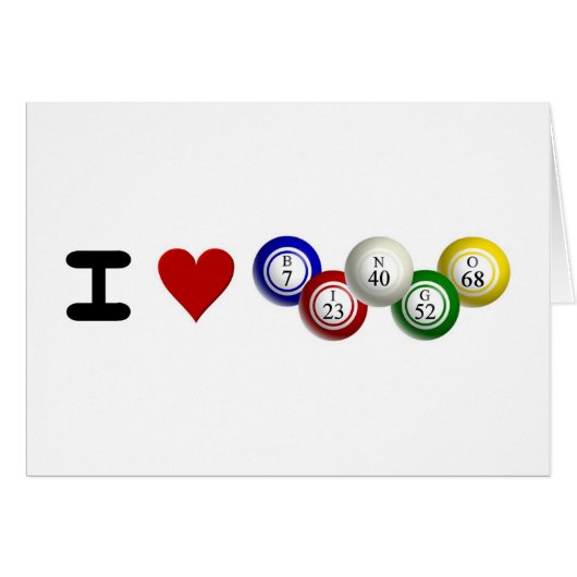 I Love Bingo Cards (Front Horizontal)
