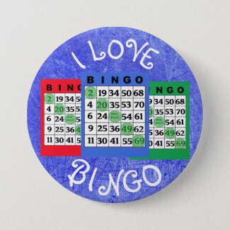 I Love BINGO Cards Button