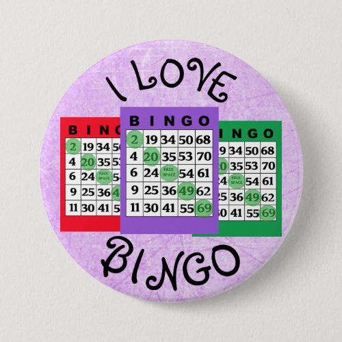 I Love BINGO Cards Button