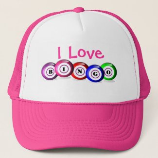 I Love Bingo Fun Colorful Bingo Balls Design Trucker Hat