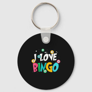 I Love Bingo Game Lover Player Humor Keychain