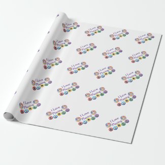 I Love Bingo n Swirls Wrapping Paper