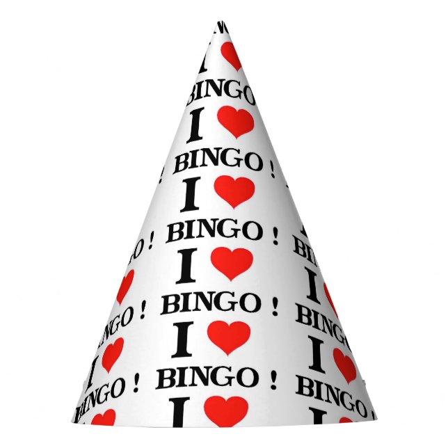 I Love Bingo Party Hat (Front)