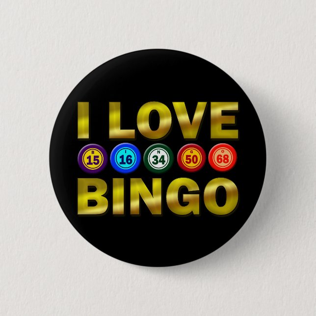 I LOVE BINGO PINBACK BUTTON (Front)