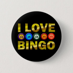 I LOVE BINGO PINBACK BUTTON