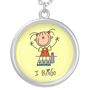 I Love Bingo Silver Plated Necklace