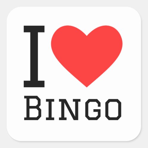 I love bingo square sticker