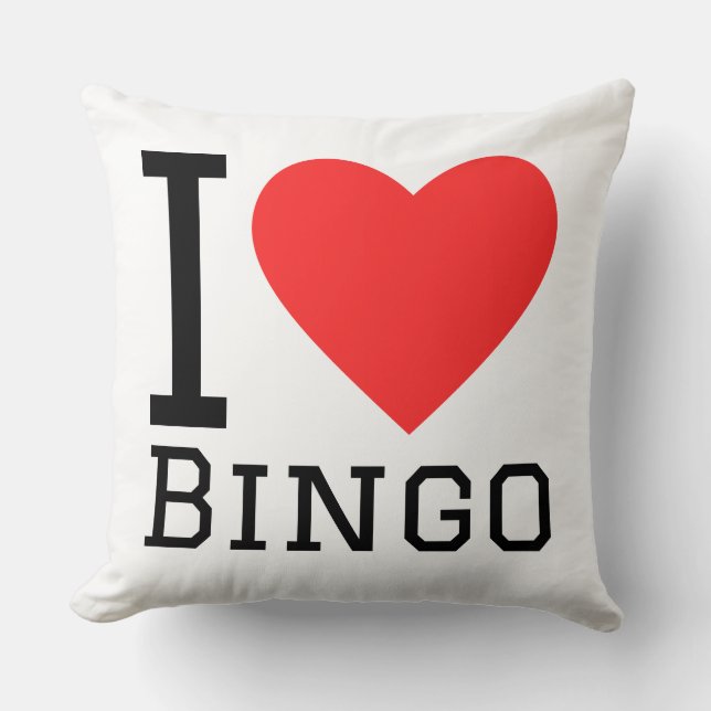 I love bingo throw pillow (Front)