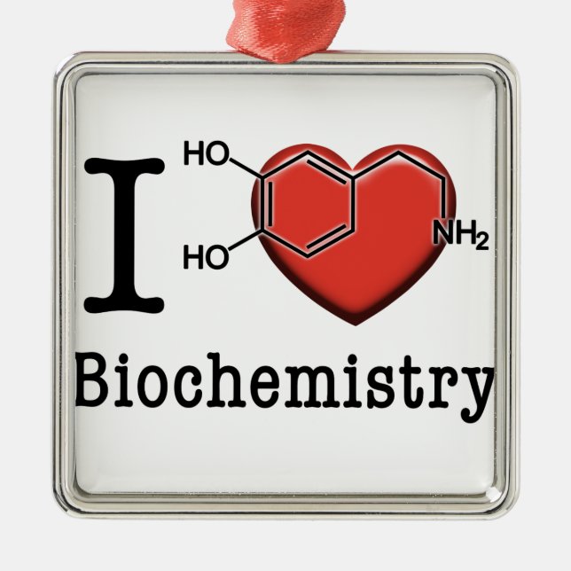 I Love Biochemistry Metal Ornament (Front)
