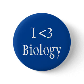 I Love Biology Button