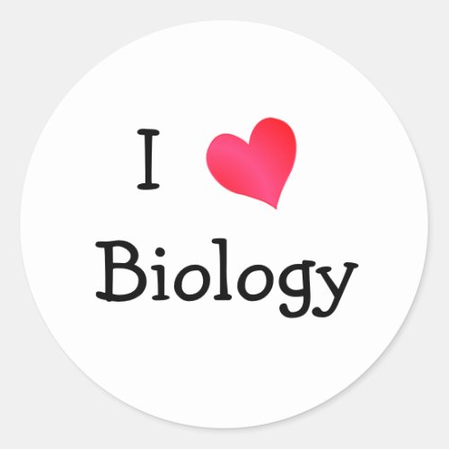 I Love Biology Classic Round Sticker