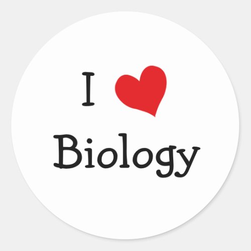 I Love Biology Classic Round Sticker