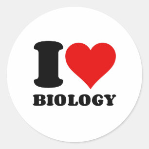 I LOVE BIOLOGY CLASSIC ROUND STICKER