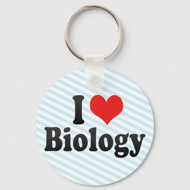 I Love Biology Keychain (Front)