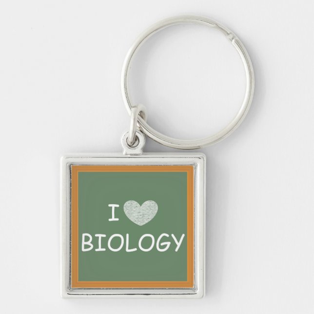 I Love Biology Keychain (Front)