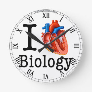I Love Biology Round Clock