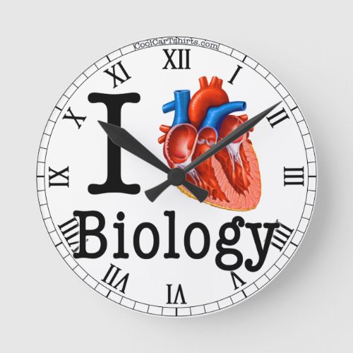I Love Biology Round Clock