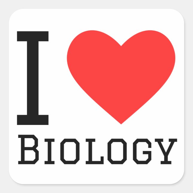 I love biology  square sticker (Front)