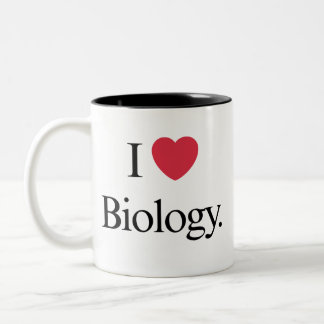 I Love Biology  Two-Tone Coffee Mug