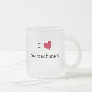 I Love Biomechanics Frosted Glass Coffee Mug