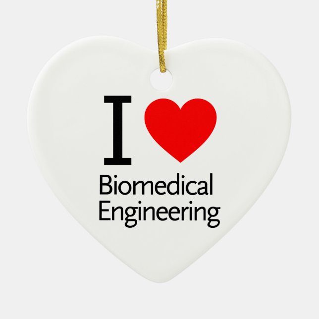 I Love Biomedical Engineering Ceramic Ornament (Front)