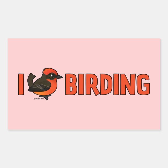 I Love Birding VEFL Rectangular Sticker (Front)
