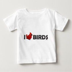 I Love Birds Baby Fine Jersey T-Shirt