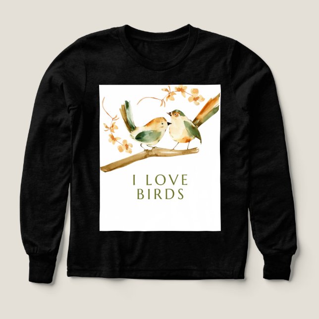 i love birds Tri-Blend shirts (Design Front)