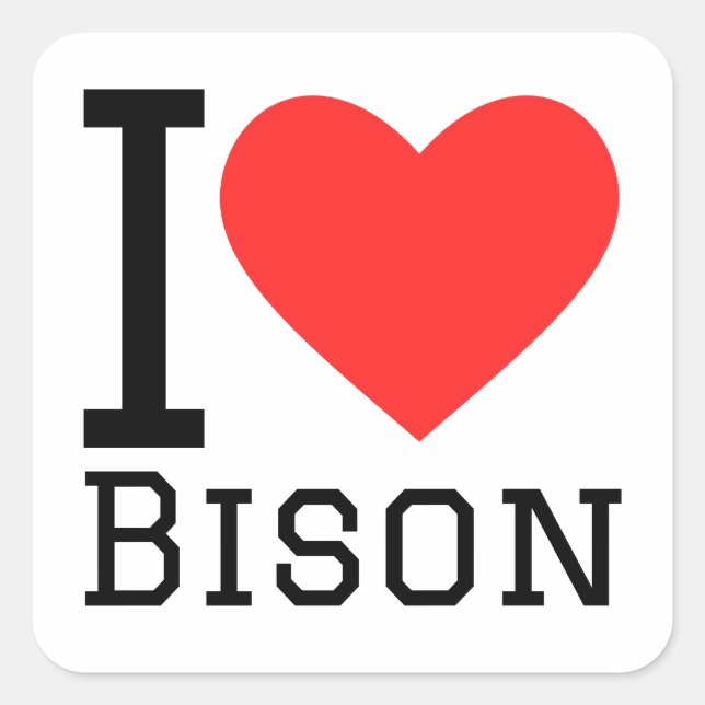 I love bison square sticker (Front)