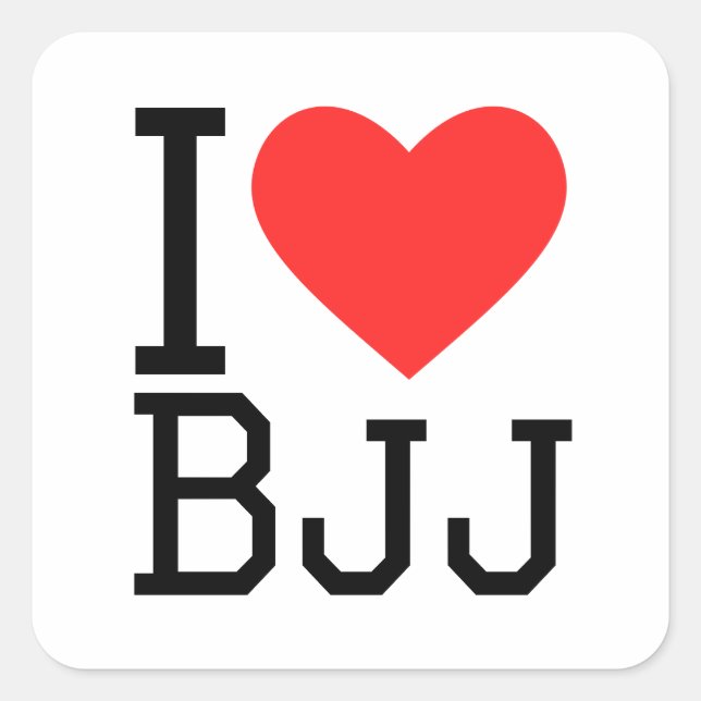 I love bjj square sticker (Front)