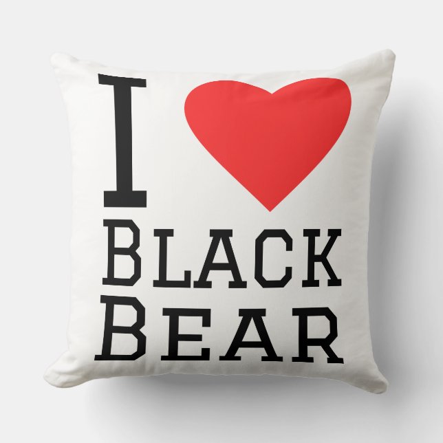 I love black bear throw pillow (Front)